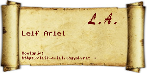 Leif Ariel névjegykártya